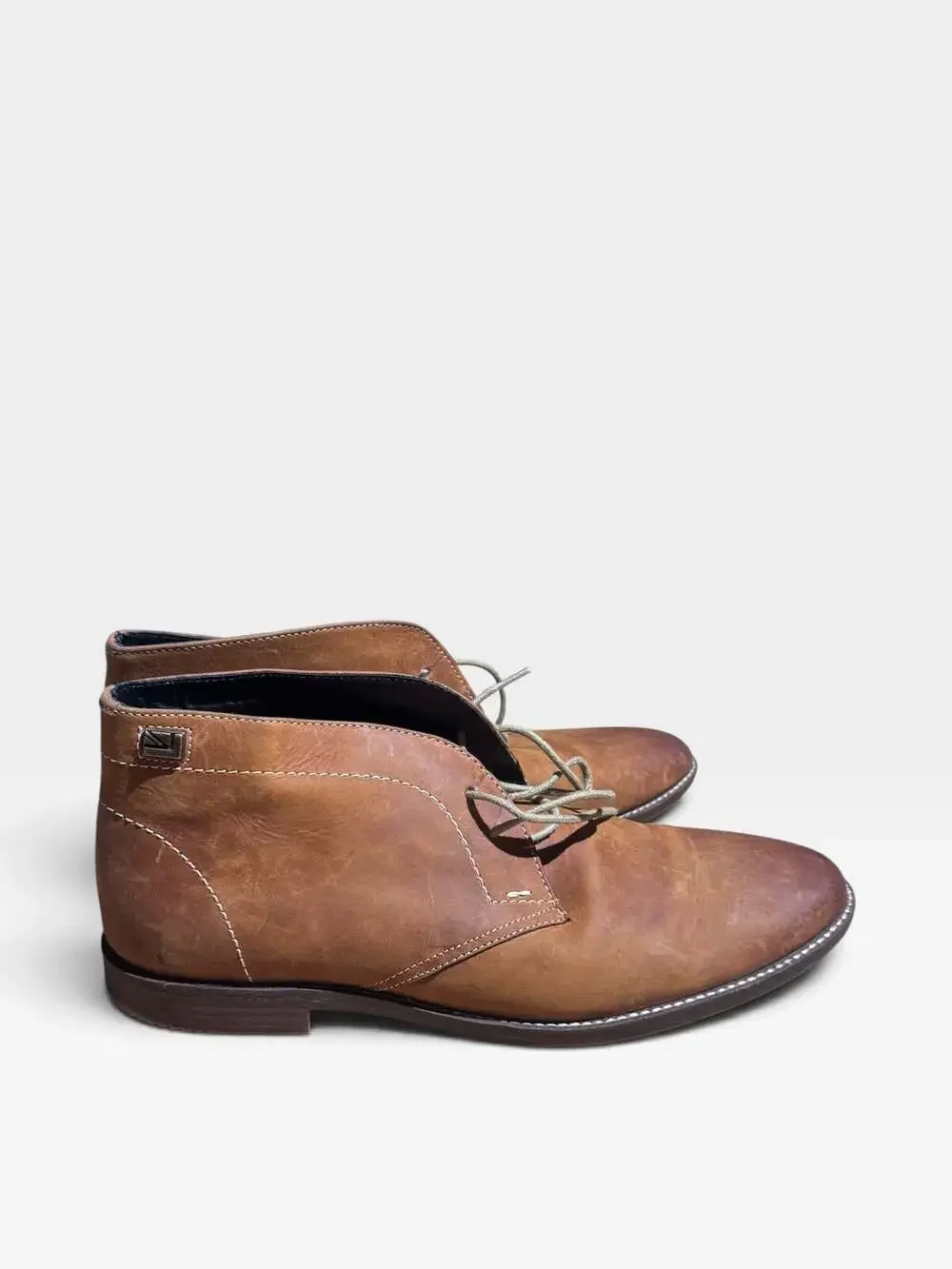 Ben Sherman Mens Brown Leather Chukka Boots Size 10